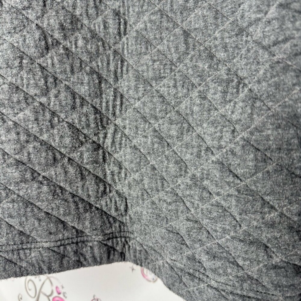 Eddie Bauer jacket pull over quilted sweater grey logos comfy thick warm quilt - Picture 6 of 10